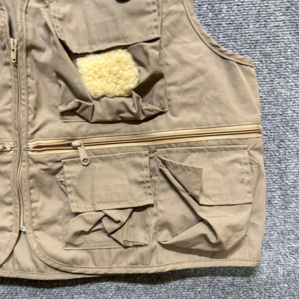 Vintage Columbia Sportswear Khaki Fishing Utility Vest Mens XL Canvas Outdoor